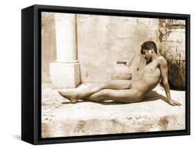 Reclining Nude Male, C. 1898-Wilhelm Von Gloeden-Framed Stretched Canvas