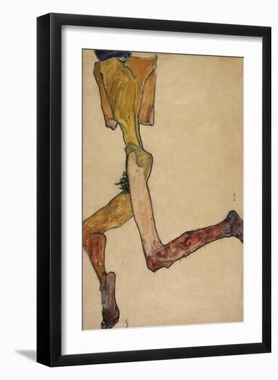Reclining Nude Man, 1910-Egon Schiele-Framed Giclee Print