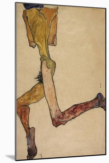 Reclining Nude Man, 1910-Egon Schiele-Mounted Giclee Print