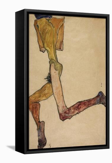 Reclining Nude Man, 1910-Egon Schiele-Framed Stretched Canvas