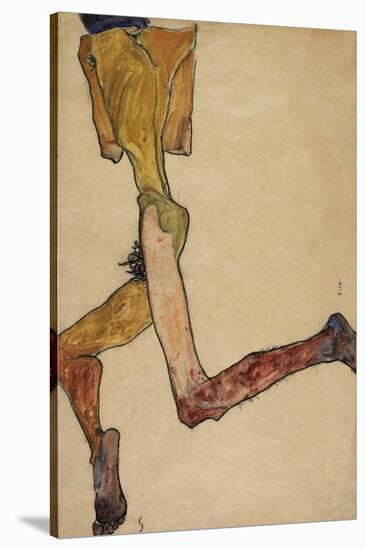 Reclining Nude Man, 1910-Egon Schiele-Stretched Canvas