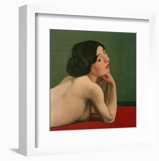 Reclining Nude on a Red Carpet-Félix Vallotton-Framed Giclee Print