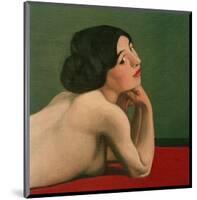 Reclining Nude on a Red Carpet-Félix Vallotton-Mounted Giclee Print