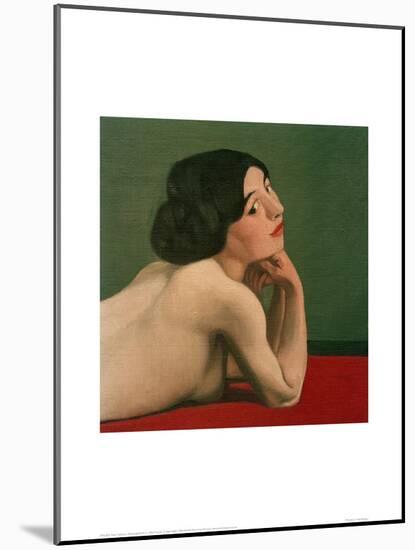 Reclining Nude on a Red Carpet-Félix Vallotton-Mounted Giclee Print