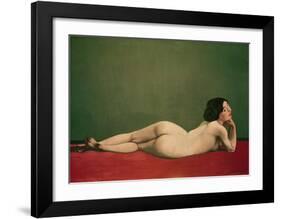 Reclining Nude on Red-Félix Vallotton-Framed Giclee Print