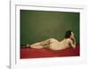 Reclining Nude on Red-Félix Vallotton-Framed Giclee Print