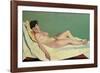 Reclining Nude on Yellow Cushion-Félix Vallotton-Framed Giclee Print