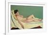 Reclining Nude on Yellow Cushion-Félix Vallotton-Framed Giclee Print