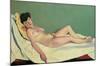 Reclining Nude on Yellow Cushion-Félix Vallotton-Mounted Giclee Print