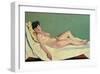 Reclining Nude on Yellow Cushion-Félix Vallotton-Framed Giclee Print