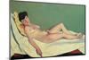 Reclining Nude on Yellow Cushion-Félix Vallotton-Mounted Giclee Print