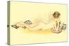 Reclining Nude Reading Book-null-Stretched Canvas