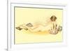 Reclining Nude Reading Book-null-Framed Premium Giclee Print