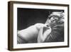 Reclining Nude Smoking-null-Framed Photographic Print