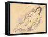 Reclining Nude (W/C on Paper)-Jules Pascin-Framed Stretched Canvas