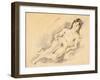 Reclining Nude (W/C on Paper)-Jules Pascin-Framed Giclee Print