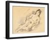 Reclining Nude (W/C on Paper)-Jules Pascin-Framed Giclee Print