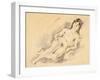 Reclining Nude (W/C on Paper)-Jules Pascin-Framed Giclee Print