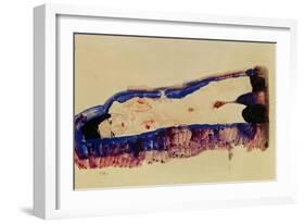 Reclining Nude with Black Stockings, 1911-Egon Schiele-Framed Giclee Print