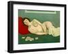 Reclining Nude with Blue Playing Cards-Félix Vallotton-Framed Giclee Print