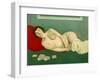 Reclining Nude with Blue Playing Cards-Félix Vallotton-Framed Giclee Print