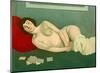 Reclining Nude with Blue Playing Cards-Félix Vallotton-Mounted Giclee Print