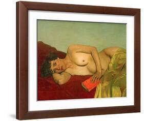 Reclining Nude With Book-Félix Vallotton-Framed Giclee Print