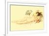 Reclining Nude with Fan-null-Framed Premium Giclee Print