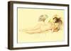 Reclining Nude with Fan-null-Framed Art Print