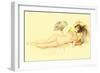 Reclining Nude with Fan-null-Framed Art Print