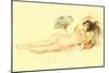 Reclining Nude with Fan-null-Mounted Art Print