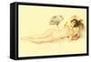 Reclining Nude with Fan-null-Framed Stretched Canvas
