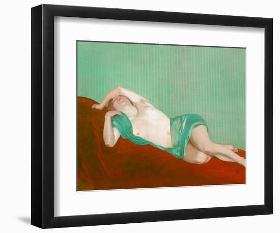 Reclining Nude With Green Silk Scarf-Félix Vallotton-Framed Giclee Print