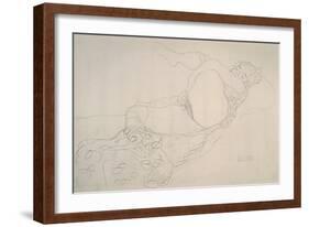 Reclining Nude with Leg Raised-Gustav Klimt-Framed Giclee Print