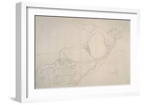 Reclining Nude with Leg Raised-Gustav Klimt-Framed Giclee Print