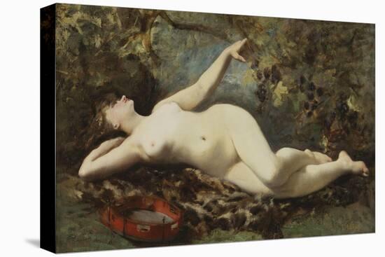 Reclining Nude with Tambourine-Etienne Leroy-Stretched Canvas