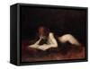 Reclining Nude Woman Reading a Book-Jean-Jacques Henner-Framed Stretched Canvas