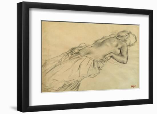 Reclining Nude-Edgar Degas-Framed Art Print