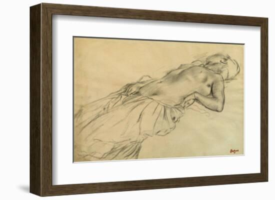 Reclining Nude-Edgar Degas-Framed Art Print