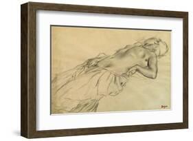 Reclining Nude-Edgar Degas-Framed Art Print