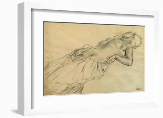 Reclining Nude-Edgar Degas-Framed Art Print