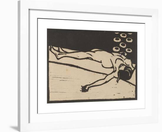 Reclining Nude-Ernst Ludwig Kirchner-Framed Premium Giclee Print