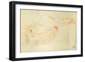 Reclining Nude-Gustav Klimt-Framed Giclee Print