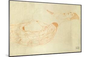 Reclining Nude-Gustav Klimt-Mounted Giclee Print