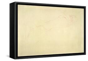 Reclining Nude-Gustav Klimt-Framed Stretched Canvas