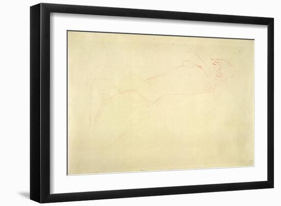 Reclining Nude-Gustav Klimt-Framed Giclee Print