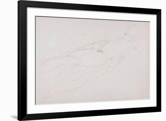 Reclining Nude-Gustav Klimt-Framed Giclee Print