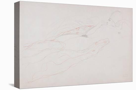 Reclining Nude-Gustav Klimt-Stretched Canvas