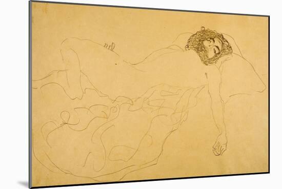 Reclining Nude-Gustav Klimt-Mounted Giclee Print