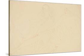 Reclining Nudes; Aufgestutzt Liegende-Gustav Klimt-Stretched Canvas